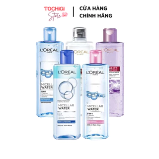 Nước Tẩy Trang L'Oreal Paris 3in1 Micellar Water 95ml - 400ml, Làm Sạch, Dưỡng Ẩm Cho Mọi Loại Da Loreal