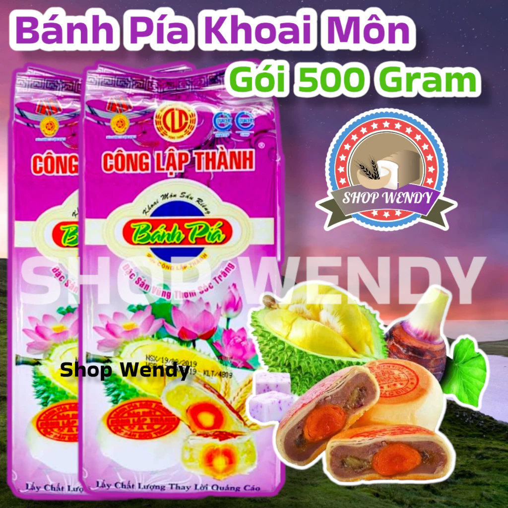 Combo 2 Gói Bánh Pía Khoai Môn Trứng Muối CÔNG LẬP THÀNH Gói 500Gram