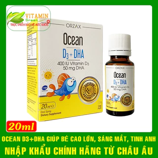 OCEAN D3 DHA bổ sung Vitamin D3 - DHA cho bé cao khỏe tinh anh (chai 20ml) | Nhập khẩu chính hãng Châu Âu