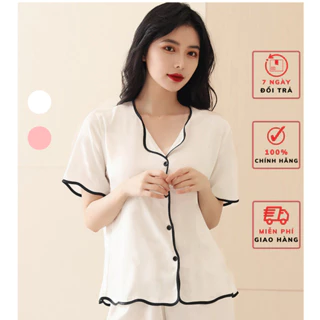 Bộ Đồ Ngủ Pijama Lụa LADY QUEEN Cổ Cánh Tiên Cao Cấp - LB11