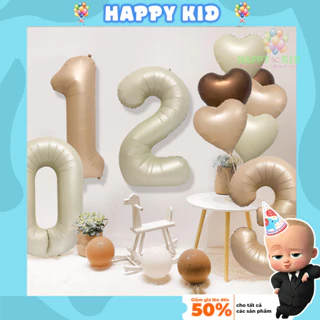 Bóng Số Màu Trắng Kem Và Cà Phê Sữa Hot Trend  Size Lớn Trang Trí Sinh Nhật Phong Cách Hàn Quốc HAPPYKID PARTY BSTK