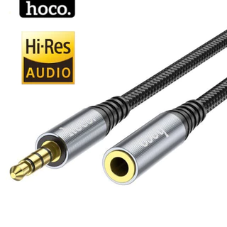 Dây AV nối dài 3.5mm HOCO đầu mạ vàng có hỗ trợ mic bọc dù dùng cho tai nghe là loa