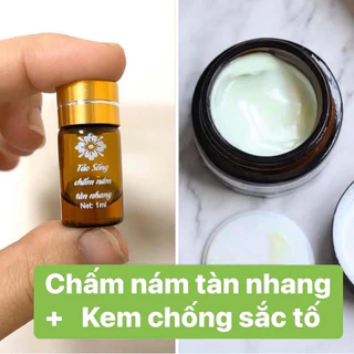 Combo chấm nám tàn nhang + Kem phục hồi da, chống tăng sắc tố Handmade