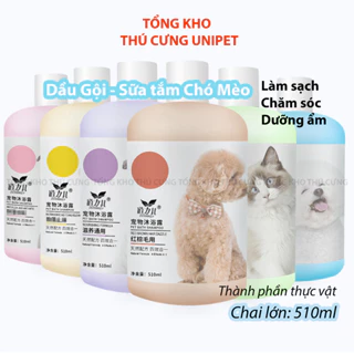 Sữa tắm chó mèo chai 510ml Dầu gội chó mèo làm sạch sâu, ít bọt khử mùi, giảm ngứa lông mềm mượt