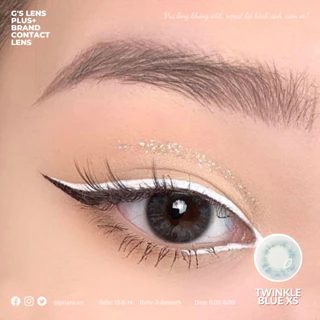 Lens mắt xanh tự nhiên TWINKLE BLUE không giãn size XS có 0-8 độ lệch độ dành cho mắt nhạy cảm G'S LENS Polyhema Cao Cấp