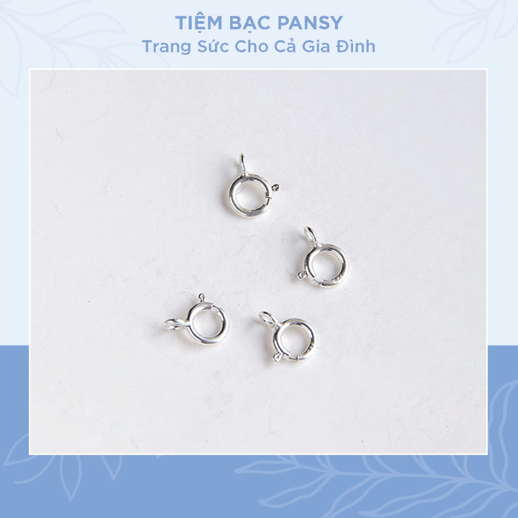 Móc khoá tròn dây chuyền, lắc bạc PANSY