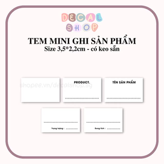 Set 100 Tem Nhãn Mini Ghi Sản Phẩm - Có Keo Sẵn - Size 3,5*2,2cm