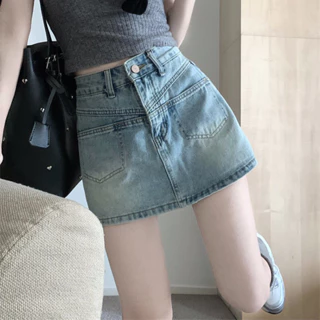 Quần giả váy denim dáng ngắn phong cách hàn quốc