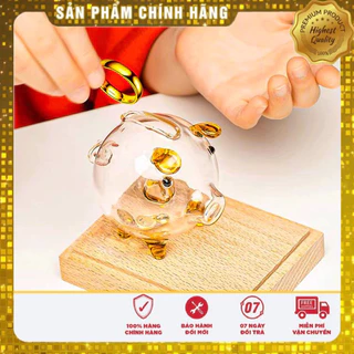 Ống Heo Tiết Kiệm Trong Suốt Thiết Kế Sáng Tạo LÀM QUÀ TẶNG - Heo thuỷ tinh đựng vàng hoặc đá quý trong suốt loại Nhỏ