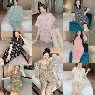 FREESHIP ĐƠN 99K_BỘ ÁO CỘC QUẦN LỬNG PIJAMA LỤA MANGO QUẦN LỠ