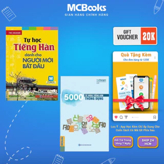 Sách - Combo Tự học tiếng Hàn dành cho người mới bắt đầu + 5000 từ vựng tiếng hàn thông dụng Mcbooks