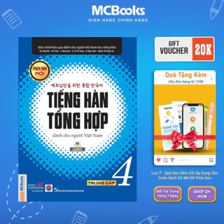 Sách - Giáo trình Tiếng Hàn Tổng hợp Trung cấp 4 - Bản Đen trắng Mcbooks