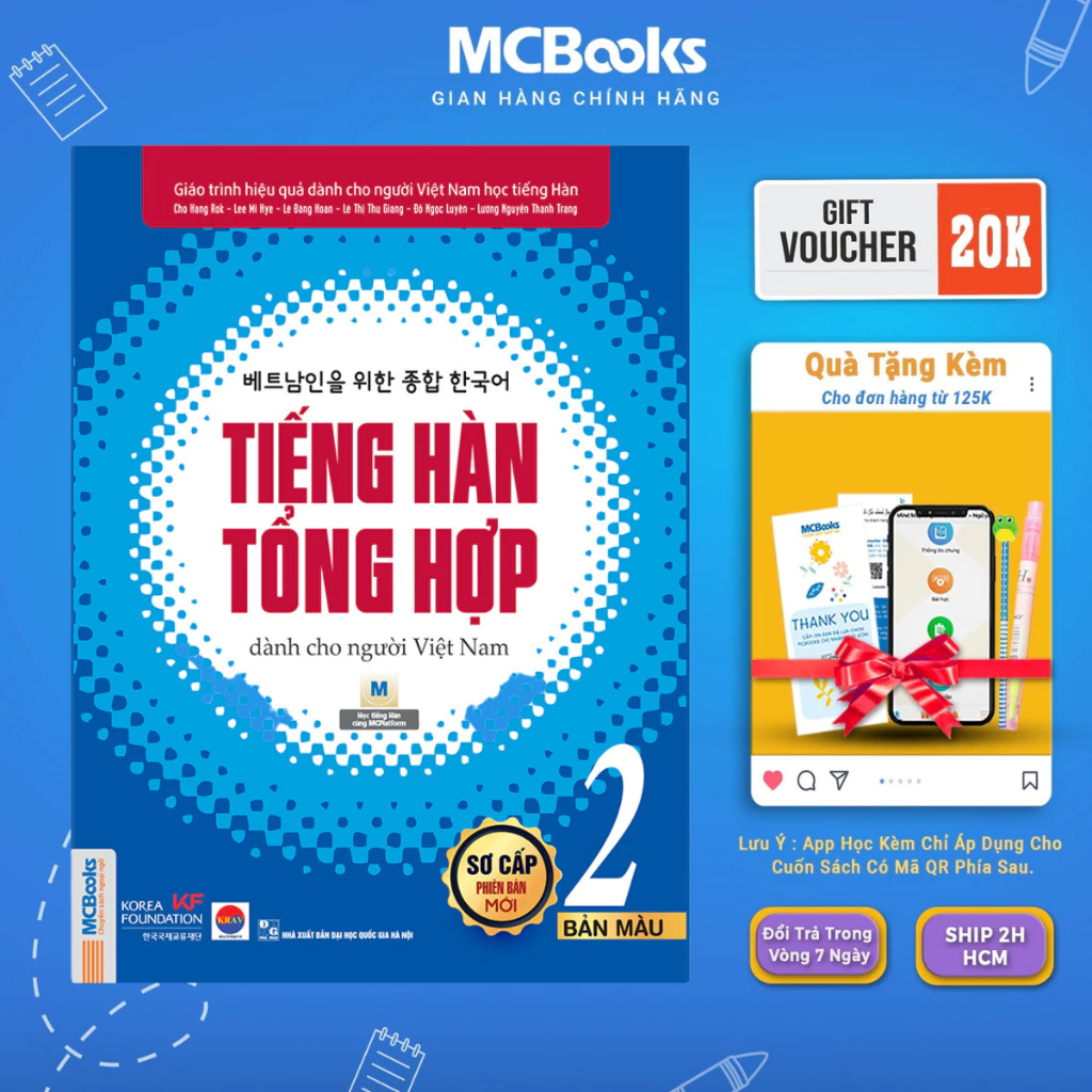 Sách - Tiếng Hàn tổng hợp dành cho người Việt Nam – Sơ cấp 2 – Bản màu Mcbooks