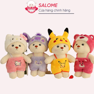 Gấu bông Lena cosplay gấu dâu, Pikachu, Stick, Hello Kitty Teddy Dâu Mặc Áo Yếm SALOME tp HCM