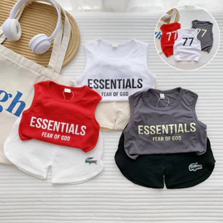 Bộ ba lỗ bé trai in chữ Esential siêu cute bé trai bé gái mặc đều xinh, chất thun lạnh basic Moobaby shop