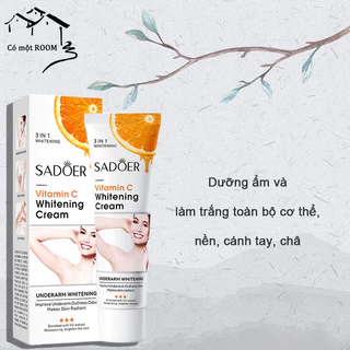 Kem làm trắng da toàn thân SADOER vitamin C whitening cream 50g Dưỡng ẩm và làm trắng toàn bộ cơ thể, nền, cánh tay, châ