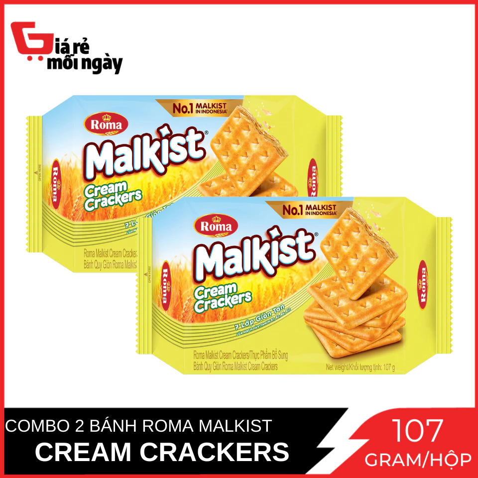 Combo 2 bánh Quy Malkist Cream Crackers 107gX2