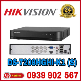 Đầu ghi hình HIKVISION DS-7208HGHI-K1(S) 8 kênh HD 1080P, 1 SATA , Audio, Add 2 camera IP