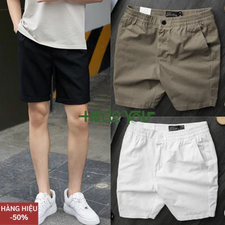 Quần Short Nam đen Chất Kaki Cao Cấp Helloyou, Quần Kaki short nâu phong cách Unisex Trẻ Trung Hottrend 2023