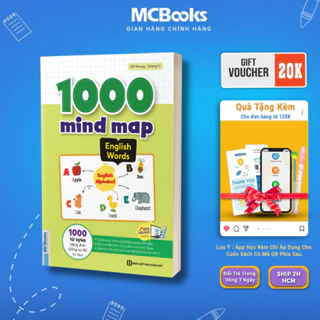 Sách - 1000 mind map English words - 1000 từ vựng tiếng Anh bằng sơ đồ tư duy Mcbooks