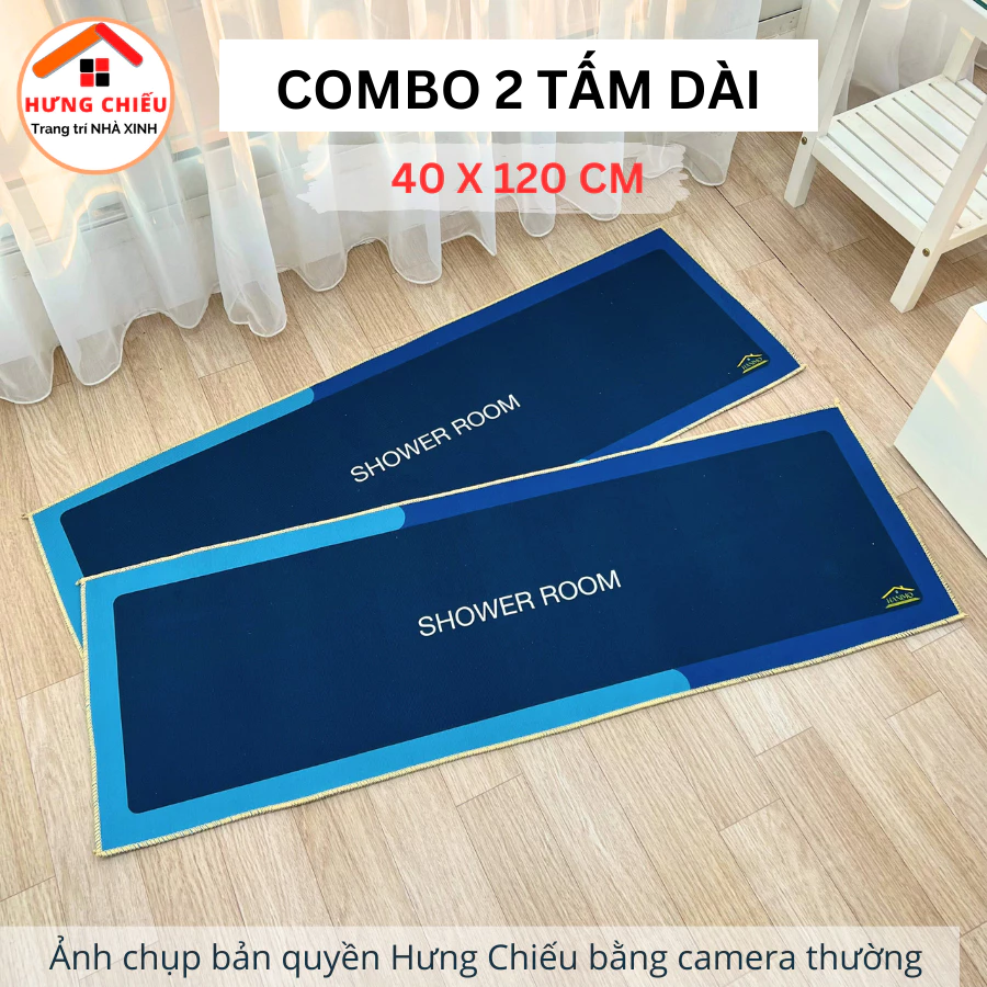 Thảm trải bếp đôi (2 tấm dài 40x120cm) lau chùi chân sàn nhà bếp chất nỉ lì bali - Kim Huệ X13