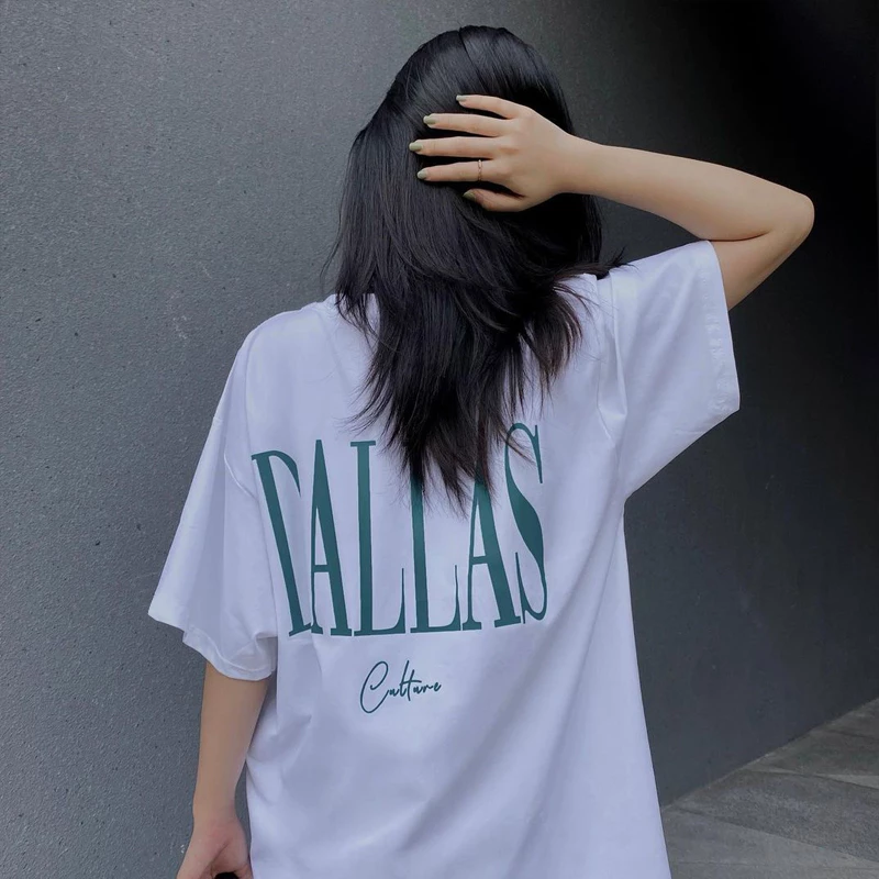 Áo thun NELLY Cotton 260gsm Premium - Dallas Culture Tay Lỡ Form Rộng Nam Nữ