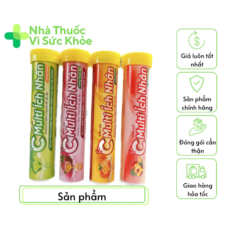 ✅[Chính hãng] Viên sủi C Multi Ích Nhân giúp bổ sung vitamin cho cơ thể, nâng cao sức đề kháng, phục hồi sức khoẻ