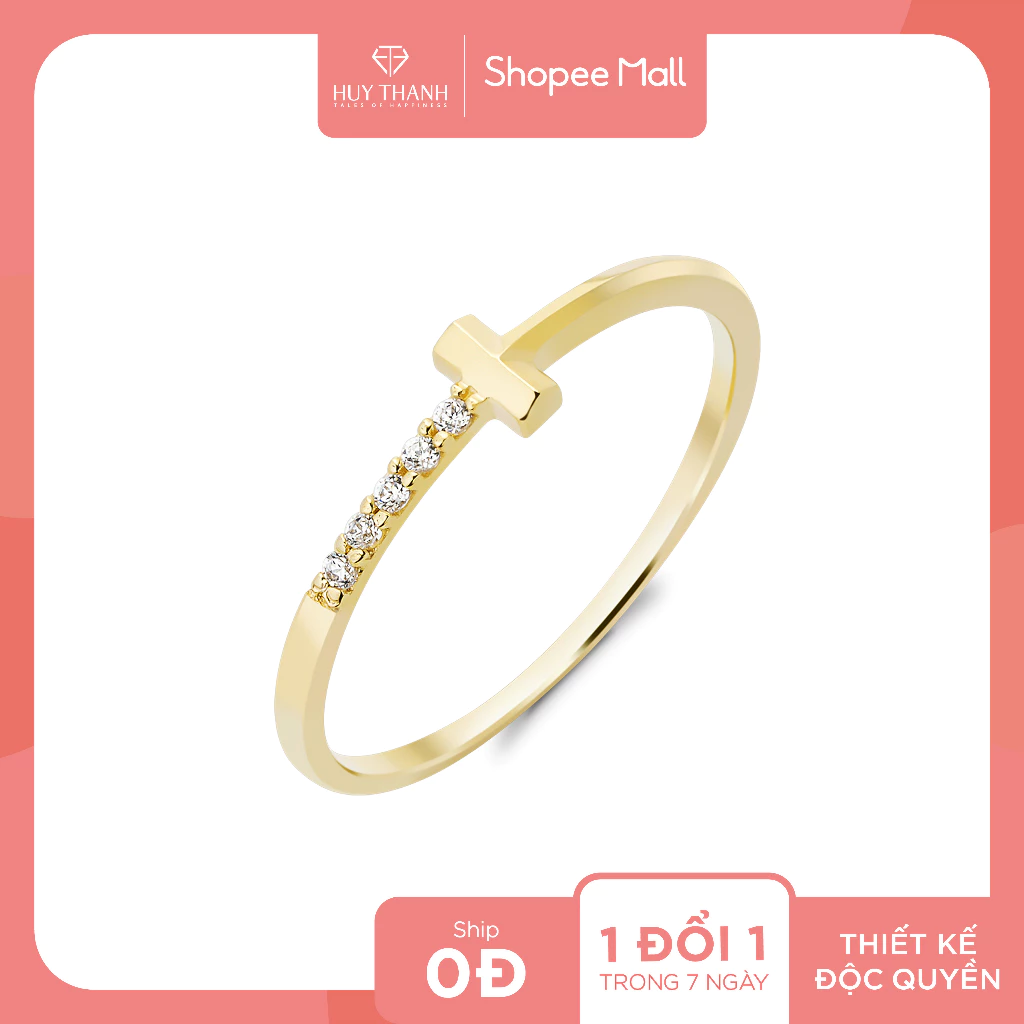 Nhẫn Nữ Vàng Tây Họa Tiết Độc Đáo Đính Đá CZ Cao Cấp Lấp Lánh NLF428 Huy Thanh Jewelry