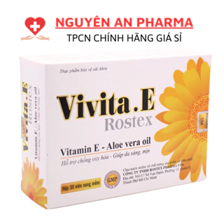 Viên uống VIVITA E bổ sung vitamin E giảm nám sạm da, giúp da sáng mịn, cấp ẩm, giảm nếp nhăn - 30 Viên (VIVITA E trắng)
