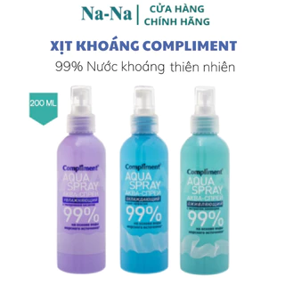 Xịt khoáng compliment 200ml, thành phần axit hyaluronic HA, cấp ẩm tức thì, làm dịu và nuôi dưỡng làn da