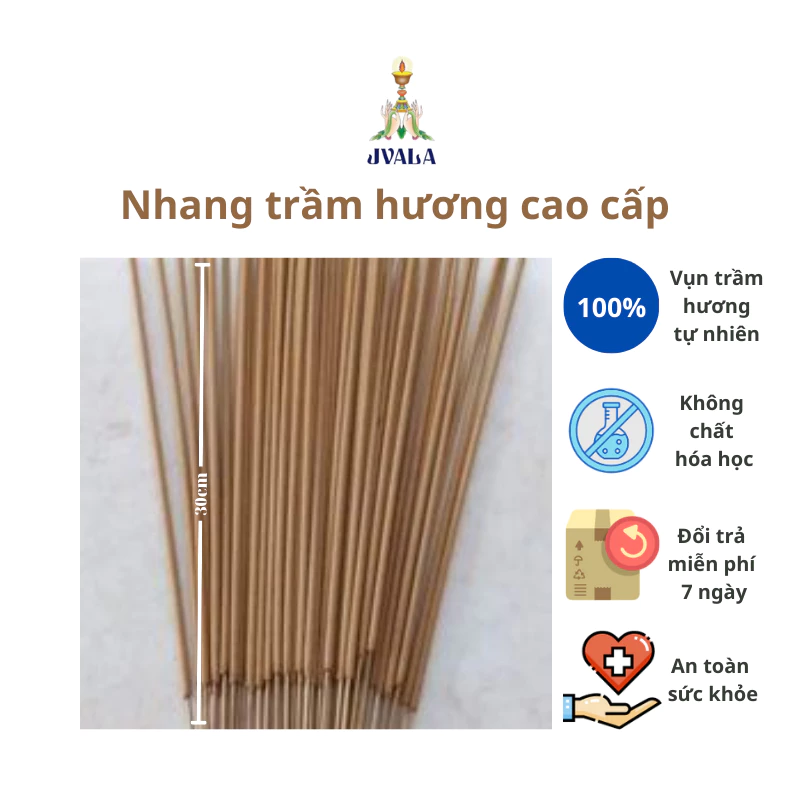 Nhang trầm hương cao cấp có tăm tre dài 30cm, 10 nén