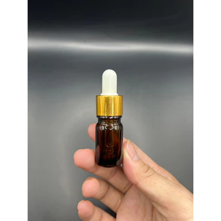 Chai thuỷ tinh 5ml nâu nắp bóp khoen vàng