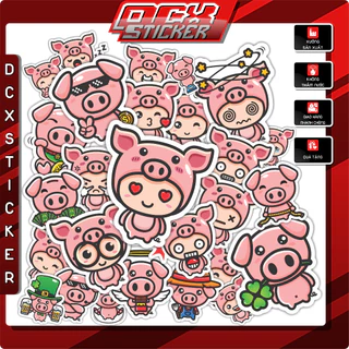 STICKER LITTLE PIG | Hình Dán Mũ Bảo Hiểm, Điện Thoại, Laptop, Bình Nước, Xe , Phụ Kiện | STK-028