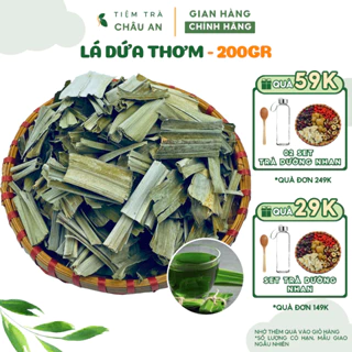 Lá Dứa, Lá Nếp Thơm Khô 200G Tự Nhiên Dùng Pha Trà, Nấu Chè, Có Hút Chân Không