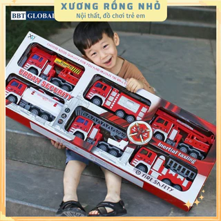 Set xe đồ chơi trẻ em, Set 6 Xe Công Trình, Xe Cứu Hoả, Xe cảnh sát, Set 8 xe Poli,Ô Tô hoạt hình Đồ chơi Xương Rồng Nhỏ