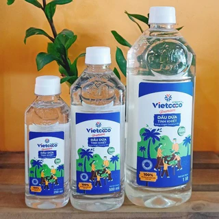 Dầu Dừa TINH KHIẾT ÉP LẠNH Organic 1lit - 500ML - Vietcoco 100% nguyên chất