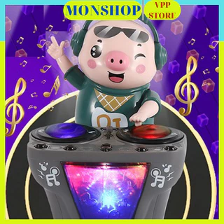 Heo Phát Nhạc - Heo Chơi DJ Năng Động Siêu Dễ Thương Nhảy Theo Nhạc Và Đèn Cho Bé Yêu Monshop vpp