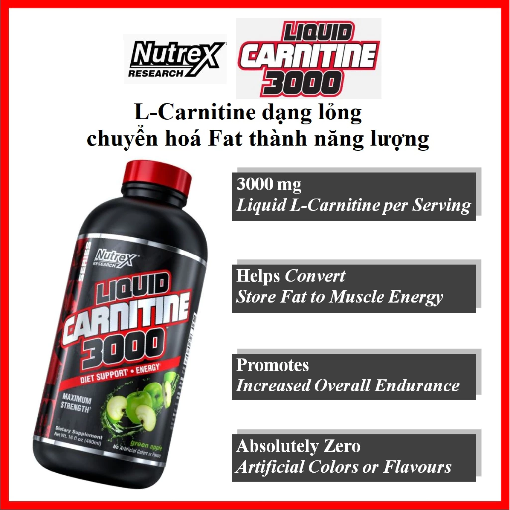 L Carnitine dạng lỏng - Hỗ trợ giảm Mỡ, kết hợp tập thể thao giảm Mỡ tuyệt vời