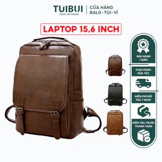 Balo da cao cấp nam nữ unisex Túi Bụi thời trang đi học, du lịch, chất liệu da Pu, ngăn để laptop máy tính 15,6 inch.