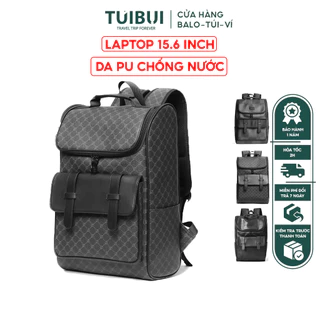 Balo  da đi học cao cấp thời trang nam nữ unisex chất liệu da Pu, nắp gập , ngăn để laptop máy tính 15,6 inch - TB09