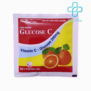 Viên Ngậm Glucose C Đại Y - Viên Ngậm Vitamin C, Tăng Sức Đề Kháng Cho Bé (Gói 20 viên nén ngậm) [Chính Hãng]