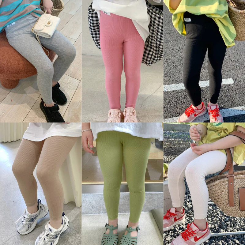 [XẢ KHO LẺ SIZE] 15T:A5 Quần legging thun gân mỏng mát siêu co giãn thoải mái cho bé gái