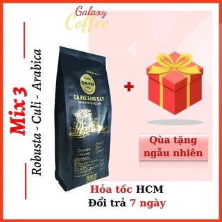 Cà Phê Rang Xay Mix 3 Hạt Robusta Culi Arabica Galaxy Coffee Cafe Nguyên Chất  Đắng Đậm Thơm Không Chua Gói 500gr