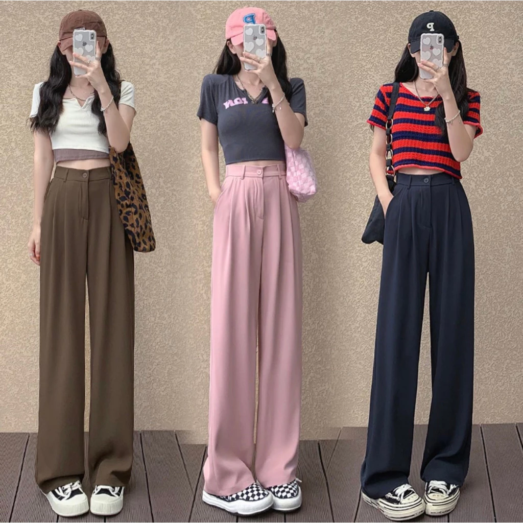 Quần ống rộng nữ chất Golt nhật Cao cấp. Cảm kết chất rủ.mịn. mướt.cầm nặng tay (S3)