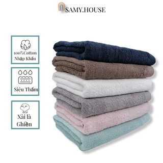 Khăn tắm Cotton siêu thấm nước 60 x 120 sợi CM 16 không se siêu bền dày mềm mịn