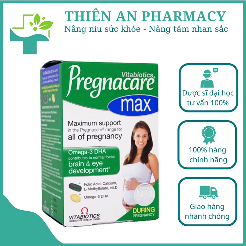 Vitamin bầu số 1 tại Anh Pregnacare max 84 viên