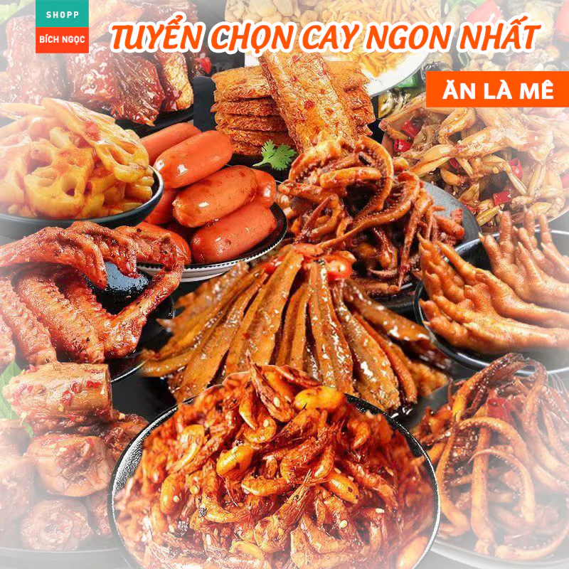 Set đồ ăn vặt Trung Quốc, tổng hợp 23 món ăn vặt cay ngon, đa dạng chất lượng