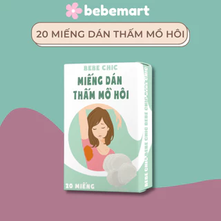 Hộp 20 Miếng Dán Thấm Mồ Hôi Nách BEBE CHIC - Khử mùi mồ hôi nách - Khô thoáng ngăn mồ hôi nách ướt áo