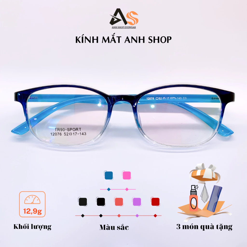 Gọng kính nữ thời trang nhẹ nhàng nhựa dẻo 12076A