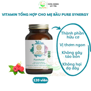 Vitamin tổng hợp hữu cơ cho Mẹ Bầu và Mẹ sau sinh Pure Synergy Purenatal Prenatal Multivitamin 120 viên.